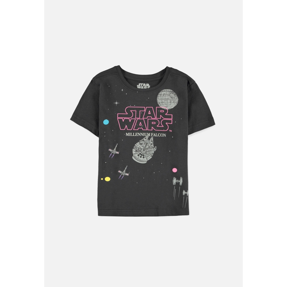 Star Wars - Millennium Falcon Kinder Tshirt - Zwart